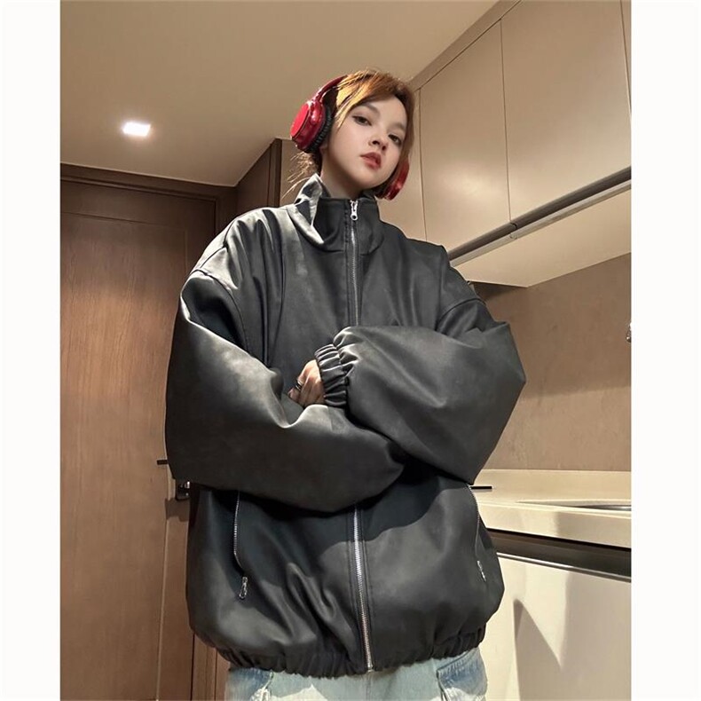 （抖音）美式机车PU水洗晕染做旧加厚皮棉衣XZ301APY002P128,男装棉衣,星座301A