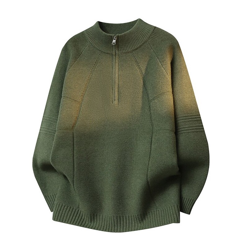 8798-P482025年秋冬新款半高拉链领毛衣男时尚长袖针织衫，男装针织衫/毛衣，电商A113