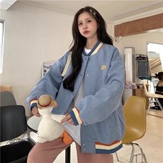 F2479-P55麂皮绒多色可选棒球服24秋冬新款学院风潮外套，女装短外套，星座617A-2