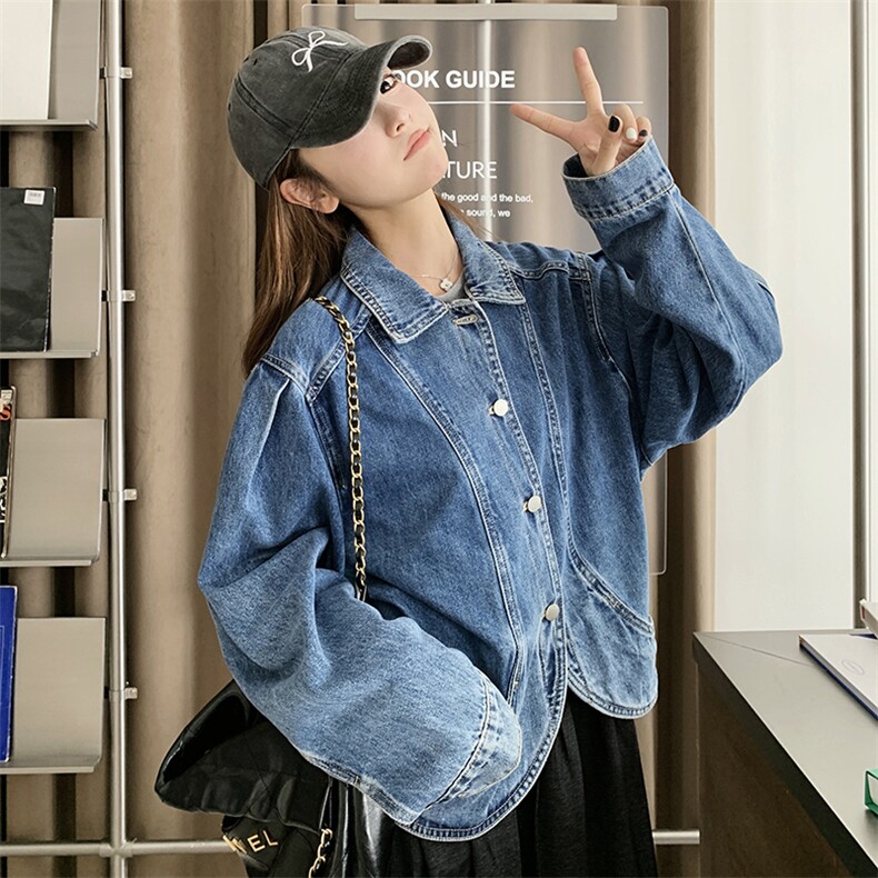 时尚休闲牛仔外套春秋白搭女短款夹克P145K220，女装牛仔外套，慧峰