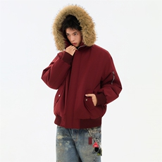 冬季美式cleanfit棉服毛领加绒加厚潮牌撞色棉服外套MY6868-P88，男装棉衣，星座610B-1