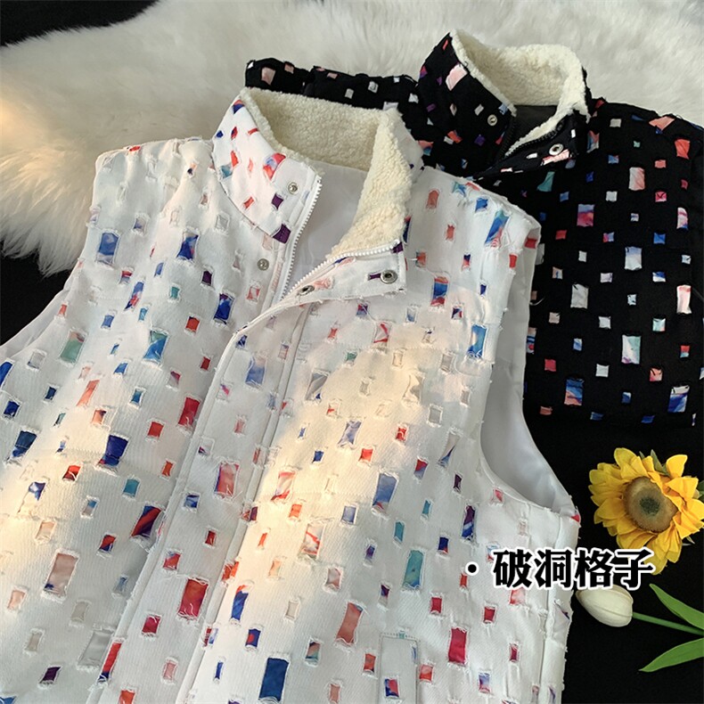 2025冬季新款格子拼接马甲棉袄A316-1-Y100P110控138,男装背心/马甲,星座906（原电商a316-1）