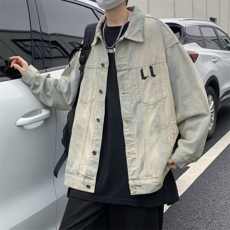 长袖潮流慵懒百搭夹克简约翻领男潮标准文艺青春流行ins日常秋冬,男装夹克,星座1013