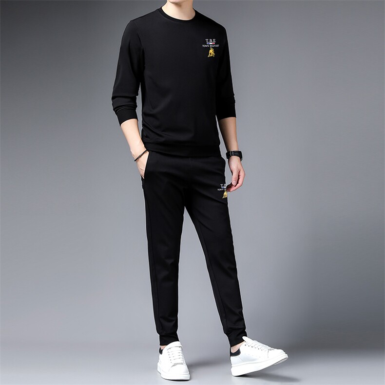SA9626-2钱塘2020-2中青年男士圆领百搭时尚休闲冬季套装P137,男装休闲套装,钱塘207-2