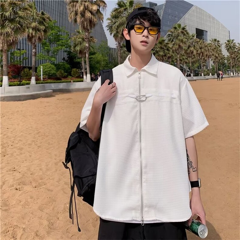 夏季新款衬衫潮流慵懒男方领衬衫C777P35,男装衬衫,星座1116-2