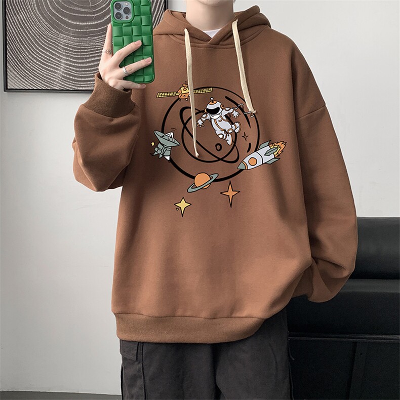 WY2142-P35纯棉连帽卫衣男大码运动帽衫宽松薄外套男,男装卫衣,电商A040