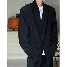 港风成分96%聚酯纤维4%氨纶满天星西服男西装男XF77871P85控138，男装西服套装，星座227-7