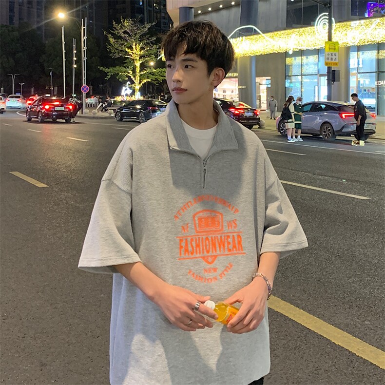 polo衫男短袖t恤宽松潮流ins港风百搭体恤上衣胖子大码PL0139-P43图片