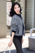 秋季新款千鸟格短外套女2022年春秋时尚修身小个子高端夹克现货！，女装短外套，一安秀