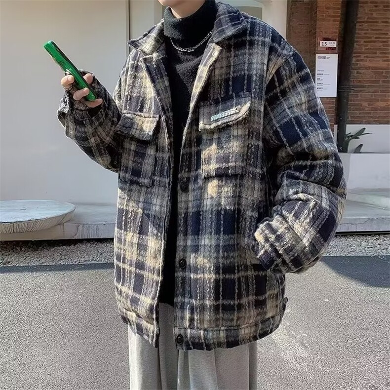 1506/QW10160/P44美式长袖痞帅新款潮牌格子设计高级感毛呢外套,女装短外套,星座1506