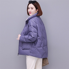 时尚保暖女士棉服简约立领长袖纯色外套冬季必备单品，女装棉衣/棉服，深妍伊美