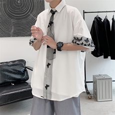 2021蝴蝶衬衫男夏季宽松很仙的短袖衬衣潮流韩版上衣W927-P30，男装衬衫，星座512-2