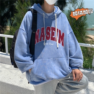 加绒新款港风宽松连帽套头卫衣X5685-常规P70控88-加绒P80控98图片