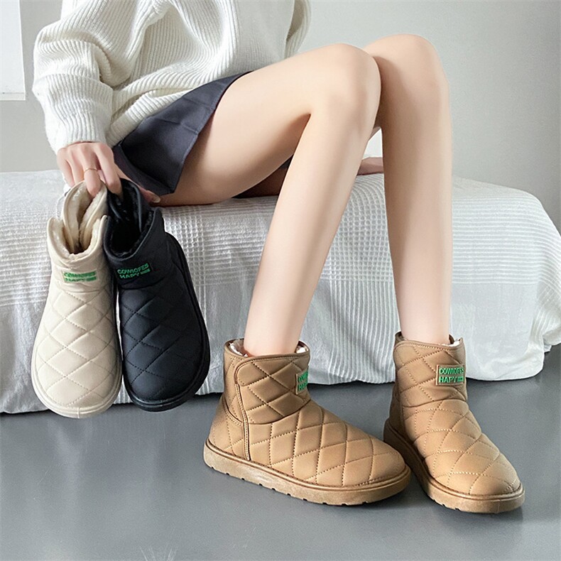 加绒高帮雪地靴女2024冬季新款学生ins韩版保暖休闲鞋棉鞋女，女鞋雪地靴，电商A223