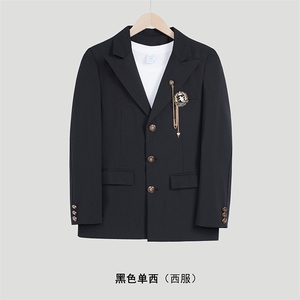 学院风DK西服套装宽松春秋季学生毕业照班服徽章JK制服TZ64 P62图片