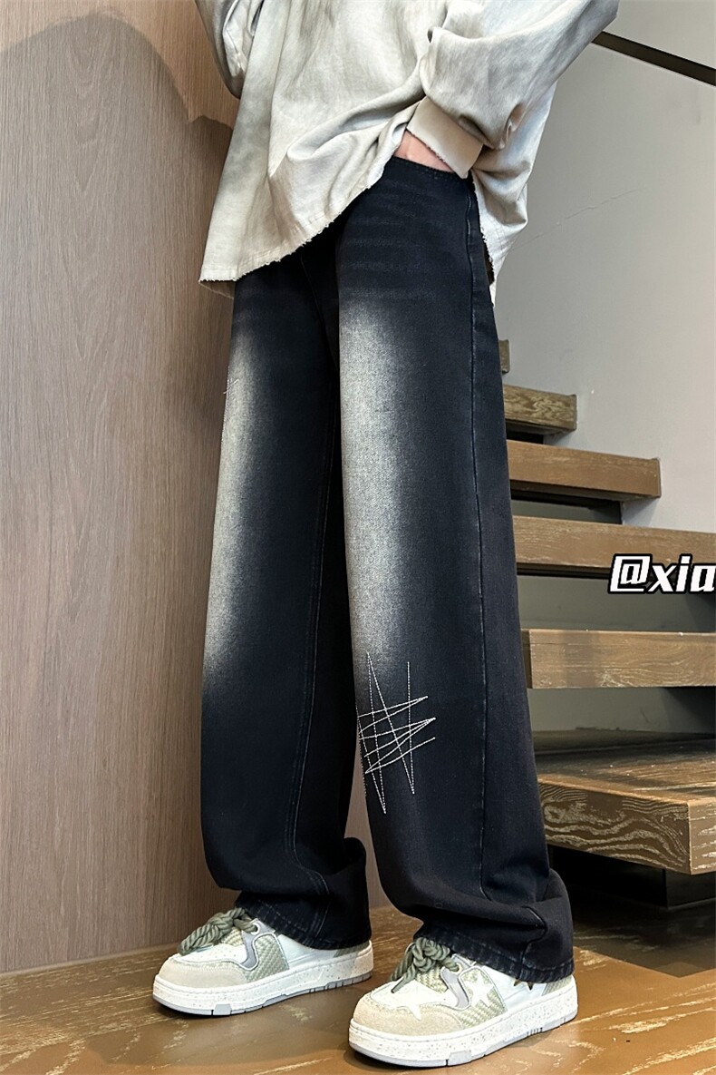 XZ616秋季新款水洗渐变设计感明线牛仔长裤TY1062特P40控78,男装休闲裤,星座512A（原616）