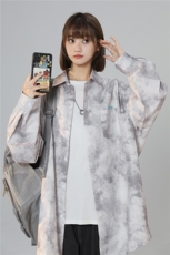 XZ-230-1CS226中性风抖音品质水墨扎染渐变休闲长袖衬衫P50控68，男装衬衫，星座230-1