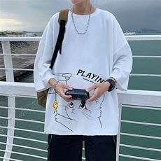 Q11129-P30春夏季七分袖t恤男大码五分袖男短袖中袖，男装T恤，电商A040