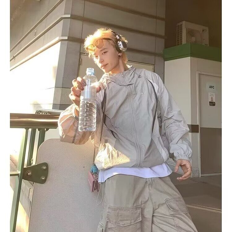 防晒衣外套女夏季2025新款透气户外凉感运动冲锋衣轻薄连帽防晒服，男装夹克，星座506A