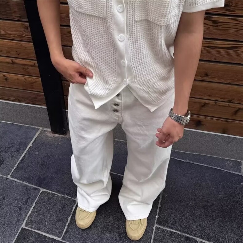 高腰直筒春秋窄版阔腿宽松垂感拖地裤子N8065-P48,男装休闲裤,星座208-5