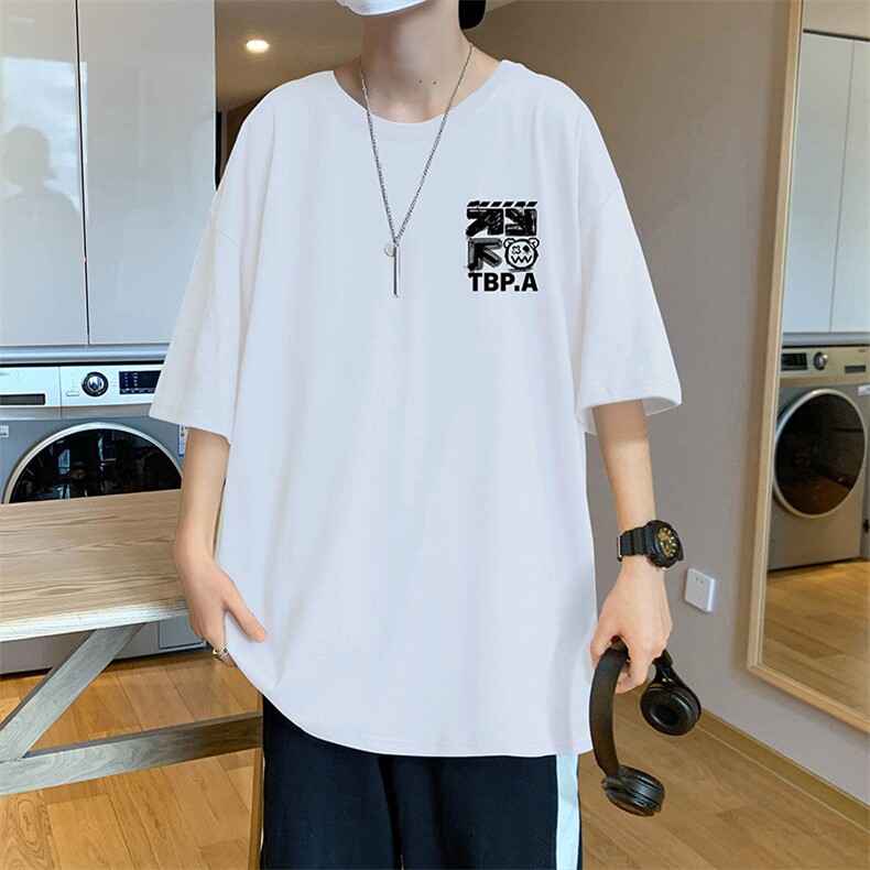 T653P28新品涂鸦小熊t恤男短袖纯棉体恤半截袖情侣宽松上衣,男装T恤,星座304A-1