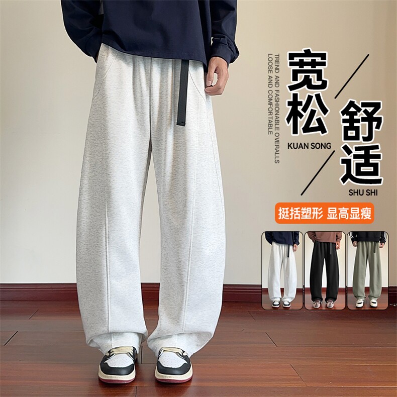 加绒加厚针织卫裤港风宽松美式青少年长裤棉K1131P50 K1131JRP60图片