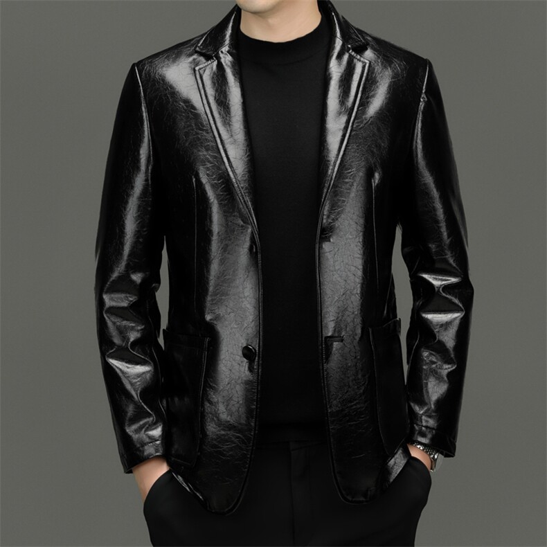 BG58001秋冬新款海宁真皮西装皮衣男士绵羊皮西服可脱卸鹅绒内胆，男装西服，电商B360