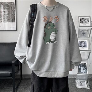 华夫格卫衣圆领卫衣男大码长袖t恤男外套 HW76037-P30加绒款-P40图片