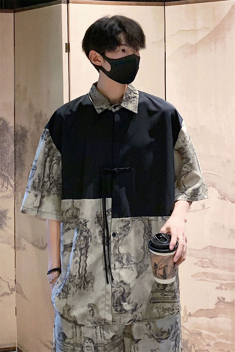 新中式套装TZ77797特P51衬衫CS77798特P33DK77055特P18套装控108,男装衬衫,星座226-1