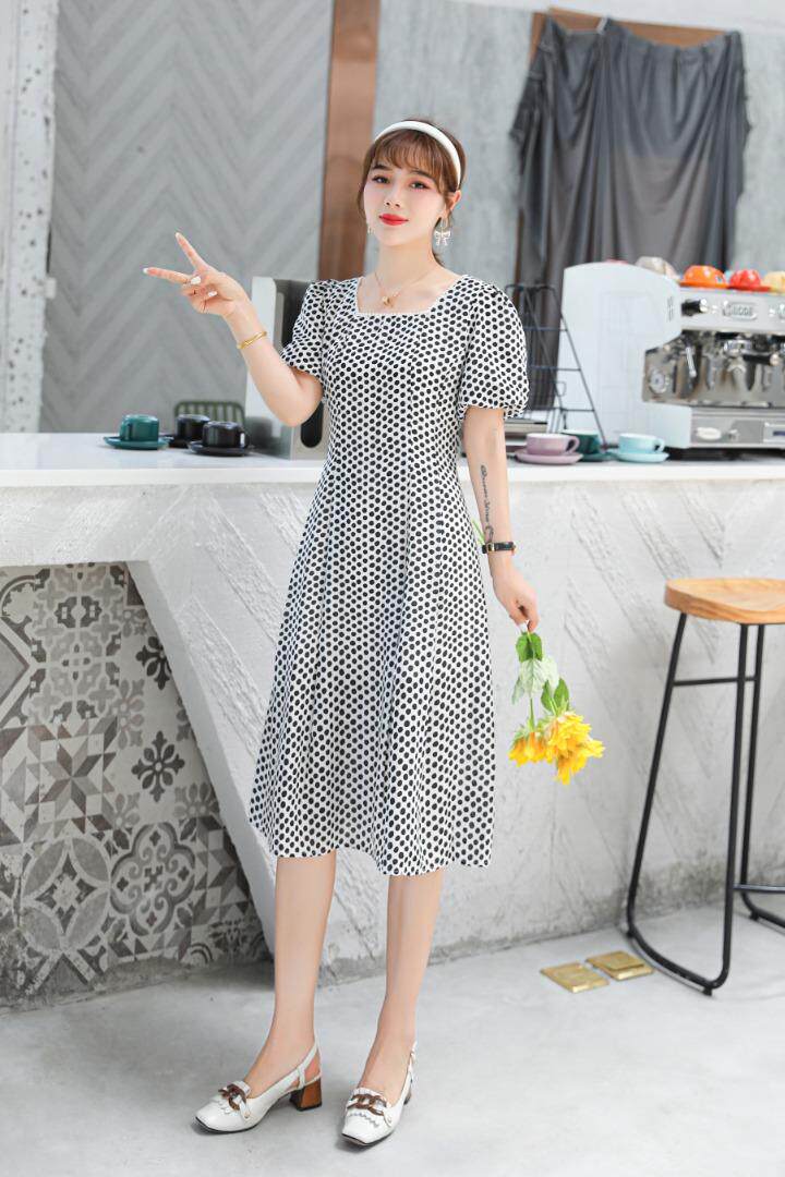 波点连衣裙，女装连衣裙，湘怡服饰