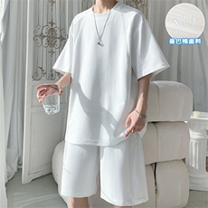 特批P60无差价夏季时尚百搭纯色曼巴棉拼接短袖T恤短裤男TZ5364，男装牛仔裤，电商A001-1