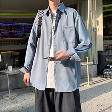 长袖衬衫男港风日系春季韩版潮流冰丝衬衣CT39P36，男装衬衫，星座1116-2