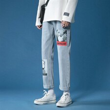 ！2023秋季男士宽松直筒牛仔裤休闲百搭裤子NZ222P45,男装牛仔裤,电商B220