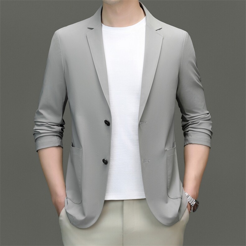 R-DM2401男式2024年秋季新款长袖薄款西服休闲商务便服西装单西图片