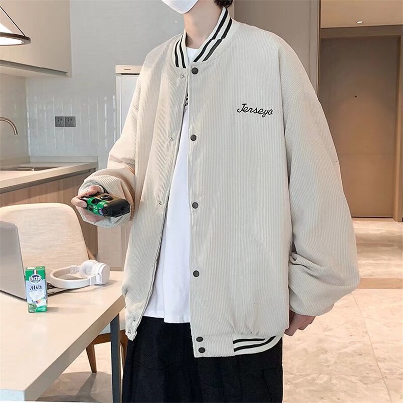 灯芯绒外套男秋季宽松休闲情侣夹克J009P55图片