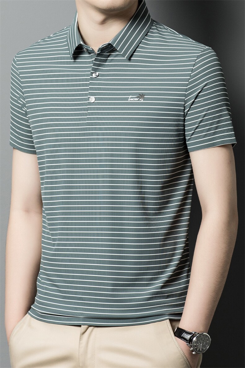 DW23207夏季新款男士条纹POLO衫短袖速干服P63,男装T恤,电商B360