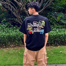万针全刺绣工艺抖音得物高品质260克重磅纯棉双纱美式高街短袖T恤，男装T恤，电商A486-1