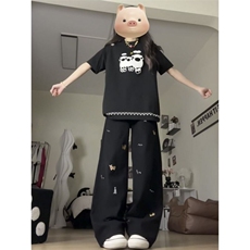 美式刺绣牛仔裤男款春秋夏季宽松直筒水洗做旧长裤W630_P39，男装牛仔裤，星座1112-1