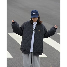 BOYUE帛跃冬季cityboy绣标菱形格棉服青少年男潮棒球棉衣m75p68，男装棉衣，电商D315