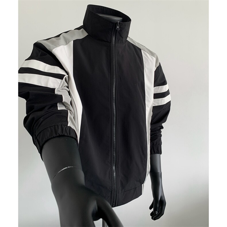 潮秋季新款立领小米格拼接防水夹克男士休闲外套A406JK1573P75,男装夹克,星座309（原A406）
