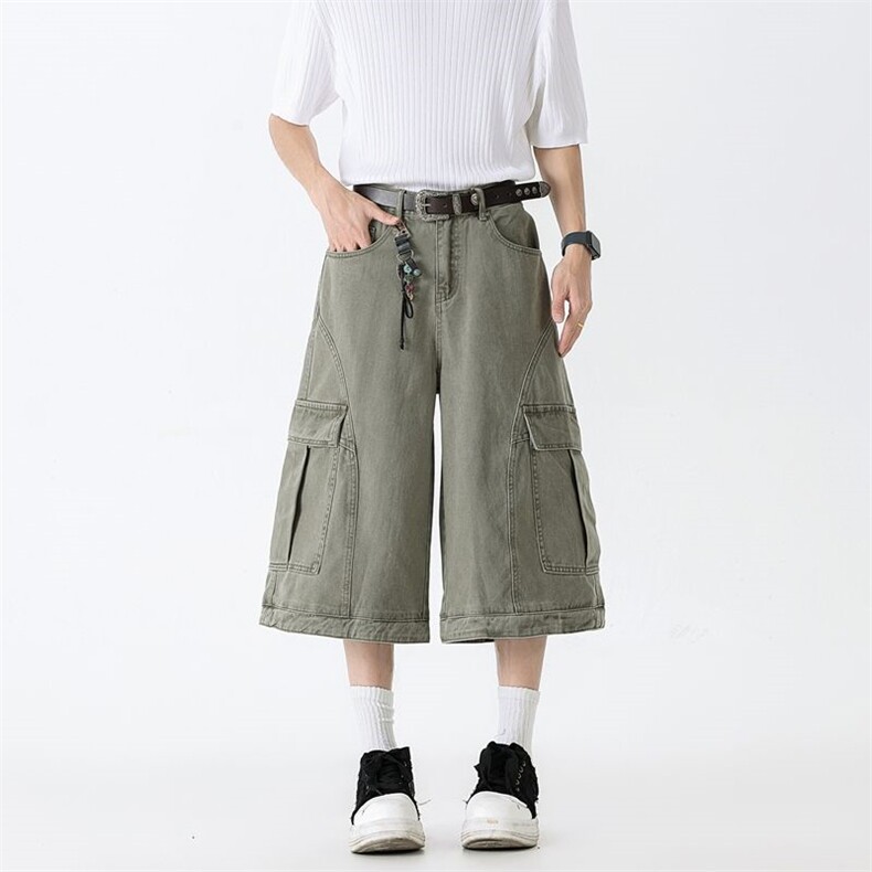 美式复古水洗做旧解构大口袋工装裤男女夏季XZ201-KZ048P55，男装工装外套，星座201