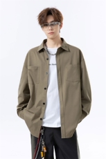 纯色重磅长袖衬衫男大码衬衣上衣外套C2209-P32【特价】，男装衬衫，电商A007