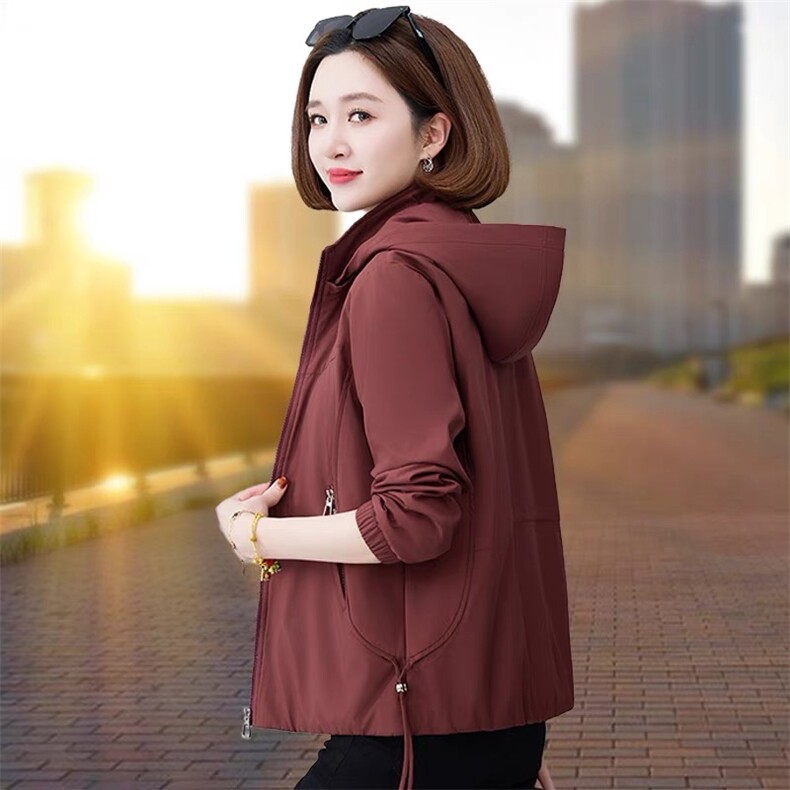 短款外套女士春秋款2025新款春季休闲夹克中年妈妈风衣小个子洋气,女装短外套,燕颉服饰