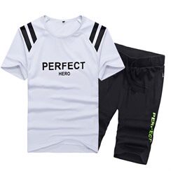 2021年夏款全棉加肥加大短袖套装大码运动套装男1678款P65，男装套装，星座802