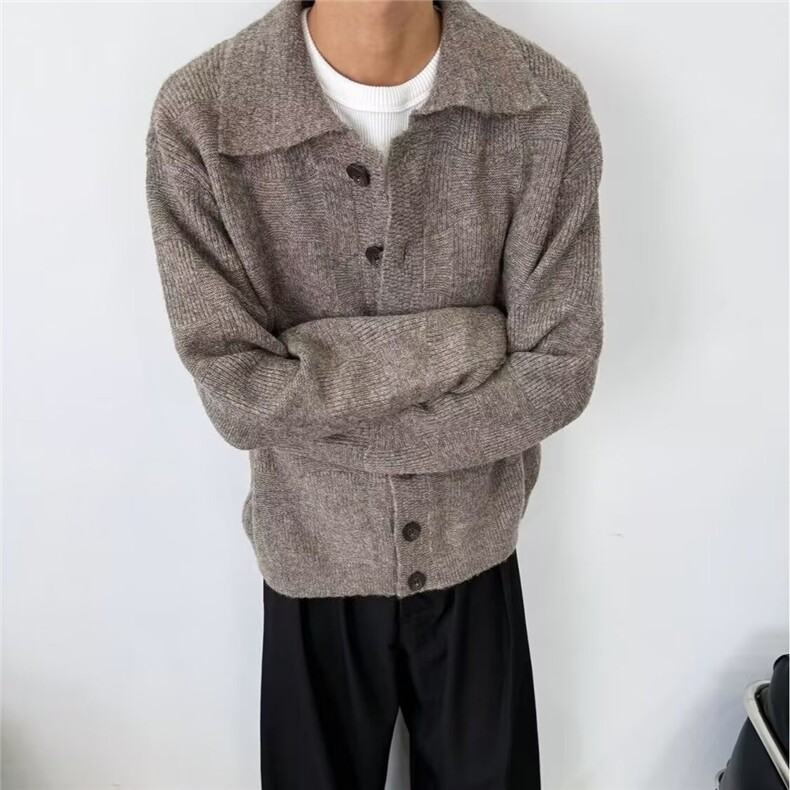 慵懒风开衫毛衣男女2025秋季宽松情侣百搭针织衫外套MY5808,男装针织衫/毛衣,星座516A