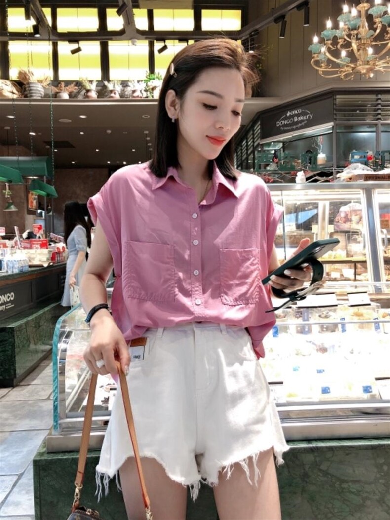 雪纺无袖衬衣，女装，一杭