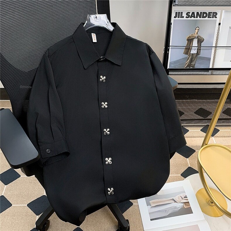 夏季薄款白色衬衫男士潮牌高级感662-P43，男装衬衫，星座1109-3