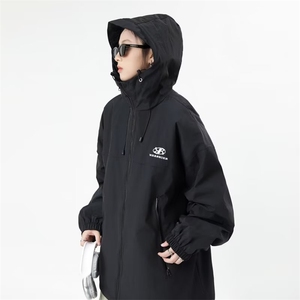 美式户外连帽秋季冲锋衣设计感外套女潮牌oversize夹克CF197-P60图片