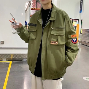 现货2022飞行员工装夹克韩版秋季外套休闲宽松潮男上衣 W2734-P52图片