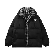 棉服男女冬季假两件宽松面包服加厚潮情侣外套棉袄保暖TT11P88，男装棉衣，星座1013-5